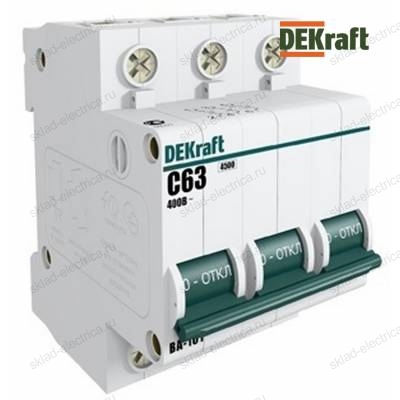 Выключатель DEKraft автоматический трехполюсный 6А С ВА-101 4.5кА