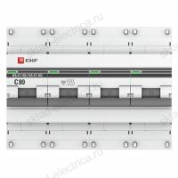 Автоматический выключатель 4P 80А (C) 10kA ВА 47-100 EKF PROxima