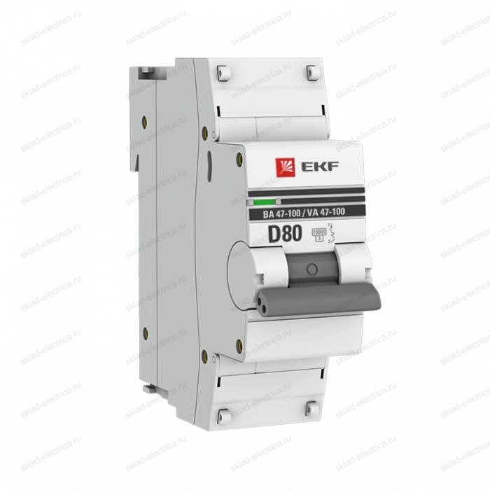 Автоматический выключатель 1P 80А (D) 10kA ВА 47-100 EKF PROxima
