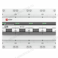 Автоматический выключатель 4P 25А (C) 10kA ВА 47-100 EKF PROxima