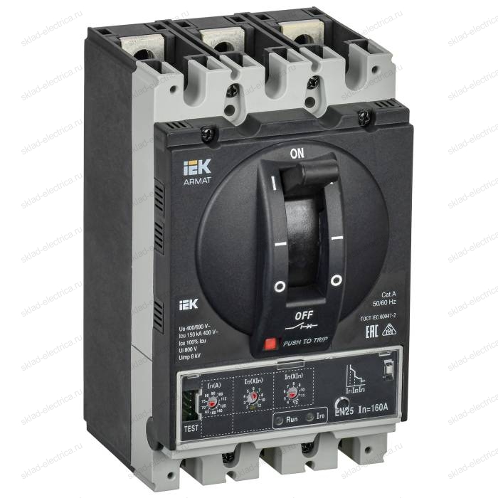 ARMAT Автоматический выключатель в литом корпусе 3P типоразмер D 150кА 160А расцепитель электронный стандартный IEK
