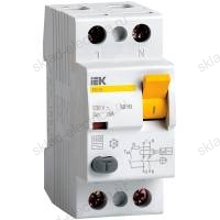Выключатель дифференциальный двухполюсный (УЗО) IEK ВД1-63 32А AC30 (п)