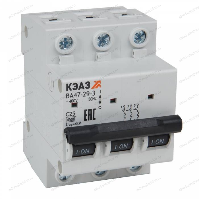 Выключатель автоматический модульный ВА47-29-3C20-УХЛ3 (4,5кА)-КЭАЗ