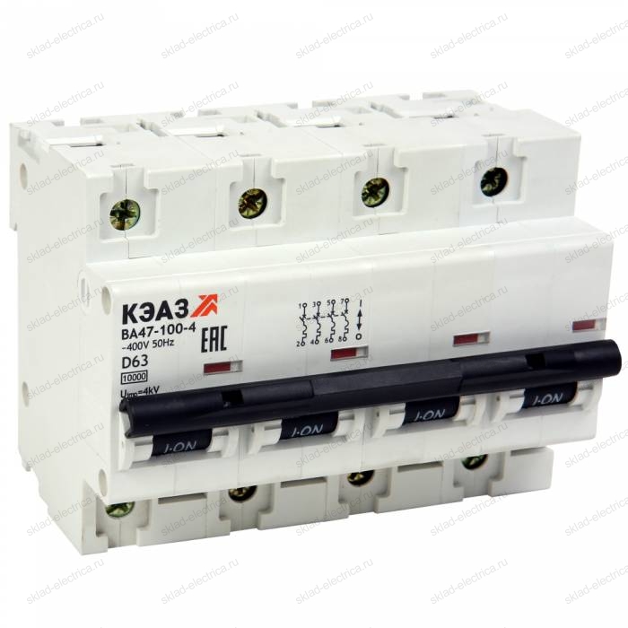 Выключатель автоматический модульный ВА47-100-4C20-УХЛ3 (10кА)-КЭАЗ