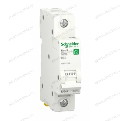 Автоматический выключатель Schneider Electric Resi9 1P 63А (B) 6кА, R9F02163