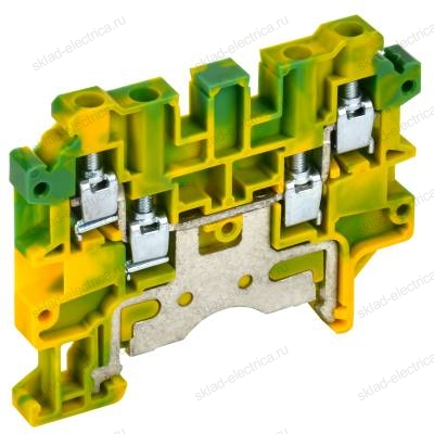 Колодка клеммная CTS-MC-PEN заземляющая 4 вывода 4мм2 желто-зеленая IEK