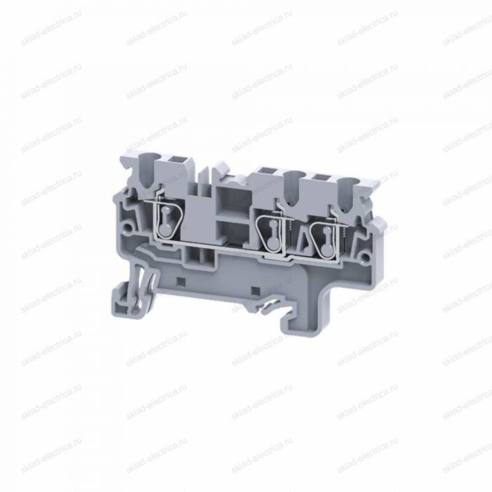 Клемма с тремя контактами пружинная OptiClip СХ-2,5-TRIPLET-I-серый
