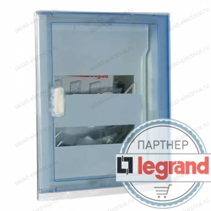 Щит Legrand Nedbox в нишу на 24 (+4) модуля (2х12) с шинами N+PE с прозрачной дверью