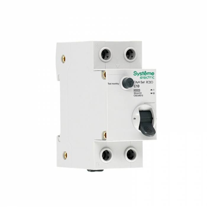 Автоматический выключатель дифферинциального тока (АВДТ) 1P+N С 10А 4.5kA 30мА Тип-AС C9D34610 City9 Set 34