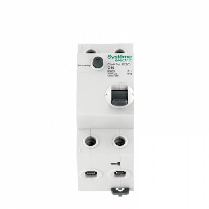 Автоматический выключатель дифферинциального тока (АВДТ) 1P+N С 10А 4.5kA 30мА Тип-AС C9D34610 City9 Set 48