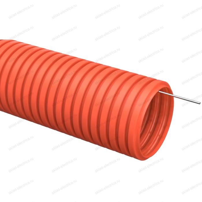Труба гофрированная ПНД d=32мм с зондом оранжевая (25м) IEK