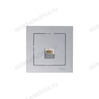 Розетка компьютерная RJ-45 кат.5е ATN000383 Schneider Electric Atlas Design алюминий