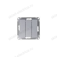 Выключатель трехклавишный ATN000331 Schneider Electric Atlas Design алюминий