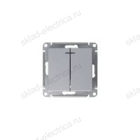 Выключатель двухклавишный с подсветкой ATN000353 Schneider Electric Atlas Design алюминий