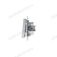 Выключатель двухклавишный с подсветкой ATN000353 Schneider Electric Atlas Design алюминий