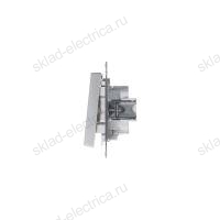 Выключатель двухклавишный с подсветкой ATN000353 Schneider Electric Atlas Design алюминий