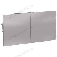Розетка с заземлением со шторками и сдвижными крышками ATN000328 Schneider Electric Atlas Design алюминий