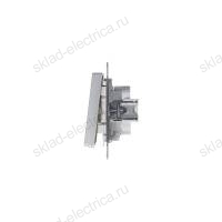 Выключатель одноклавишный с подсветкой ATN000313 Schneider Electric Atlas Design алюминий