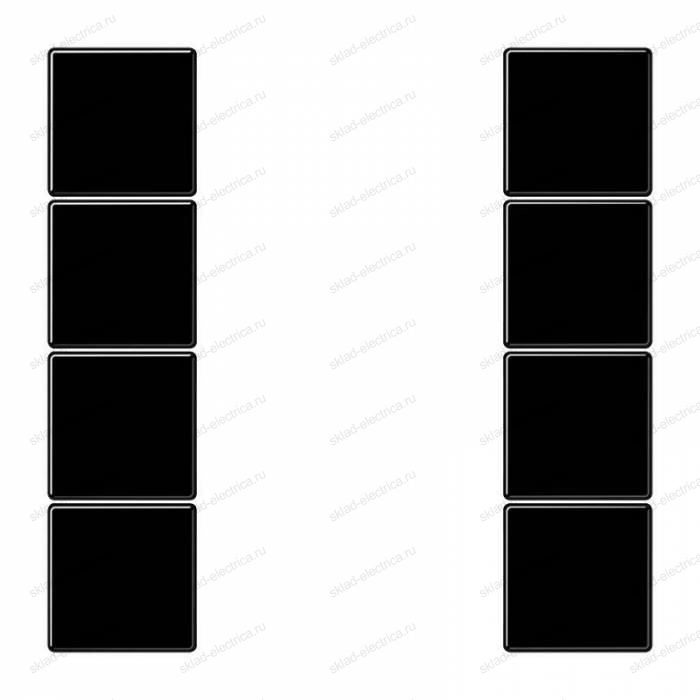 JUNG KNX Черный Набор накладок, на кнопочный модуль 4гр