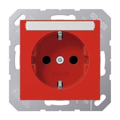 JUNG SCHUKO розетка с полем для надписи 6x46 мм, красная