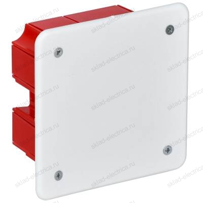 Коробка распаячная КМ41001 для твердых стен 92х92х45мм с саморезами с крышкой IEK