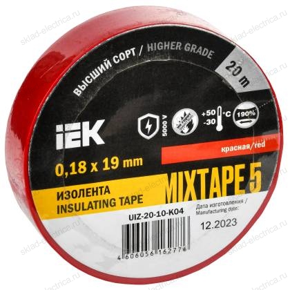 MIXTAPE 5 Изолента 0,18х19мм красная 20м IEK