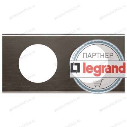 Рамка двухместная Legrand Celiane металл черный никель 69032