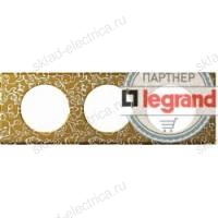 Рамка трехместная Legrand Celiane фарфор/золотая феерия 69333
