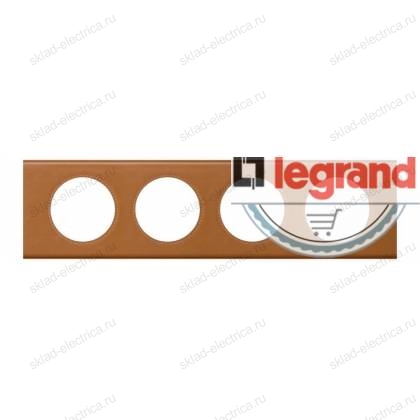Рамка четырехместная Legrand Celiane, кожа карамель 69424