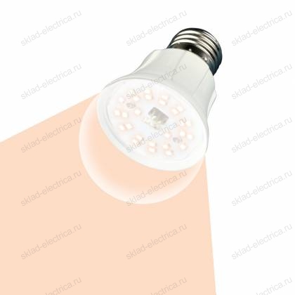 LED-A60-10W/SPFR/E27/CL PLP01WH Лампа светодиодная для растений. Форма "A", прозрачная колба. Картон. ТМ Uniel