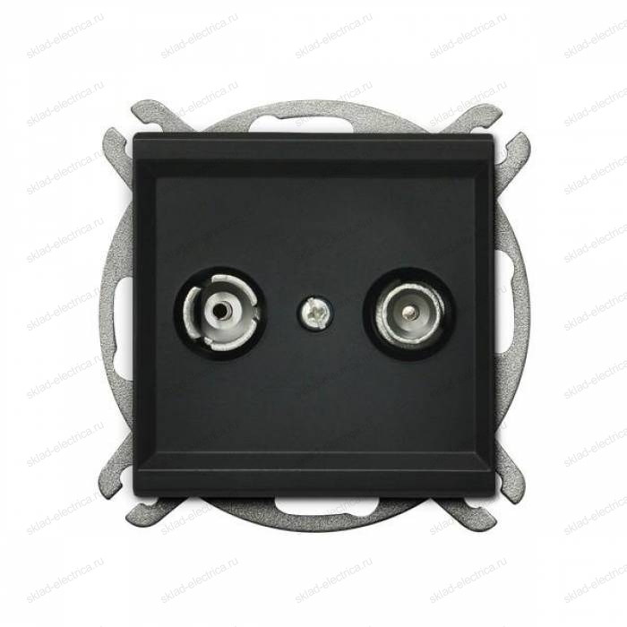 Ospel Sonata черный металлик розетка антенная проходная zap-10, без рамки