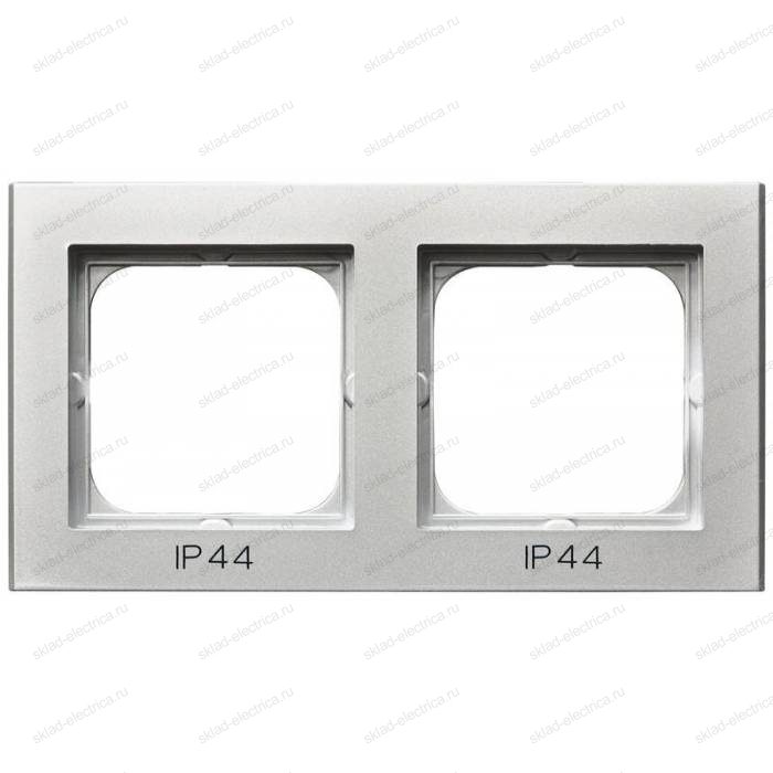 Ospel Sonata серебро матовое рамка 2-ая для выключатель IP-44