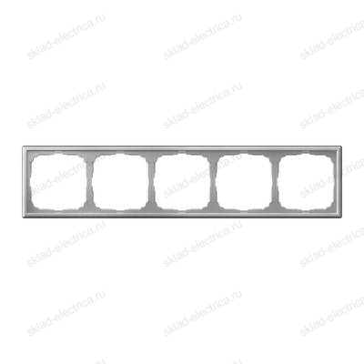 Рамка 5-постовая для розеток и выключателей Systeme Electric/Schneider Electric ArtGallery универсальная шнайдер Алюминий GAL000305