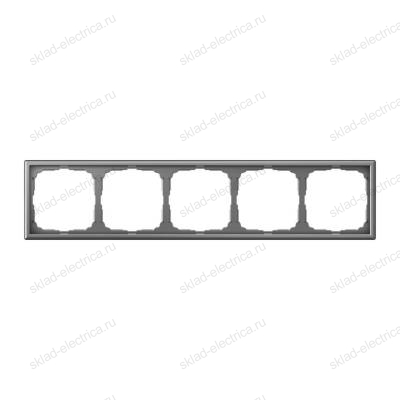Рамка 5-постовая для розеток и выключателей Systeme Electric/Schneider Electric ArtGallery универсальная шнайдер Сталь GAL000905