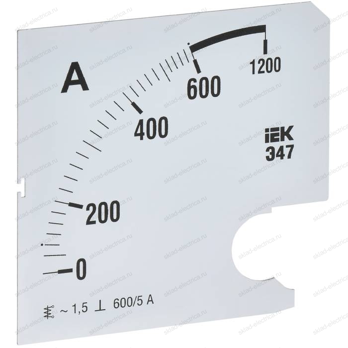 Шкала сменная для амперметра Э47 600/5А класс точности 1,5 96х96мм IEK