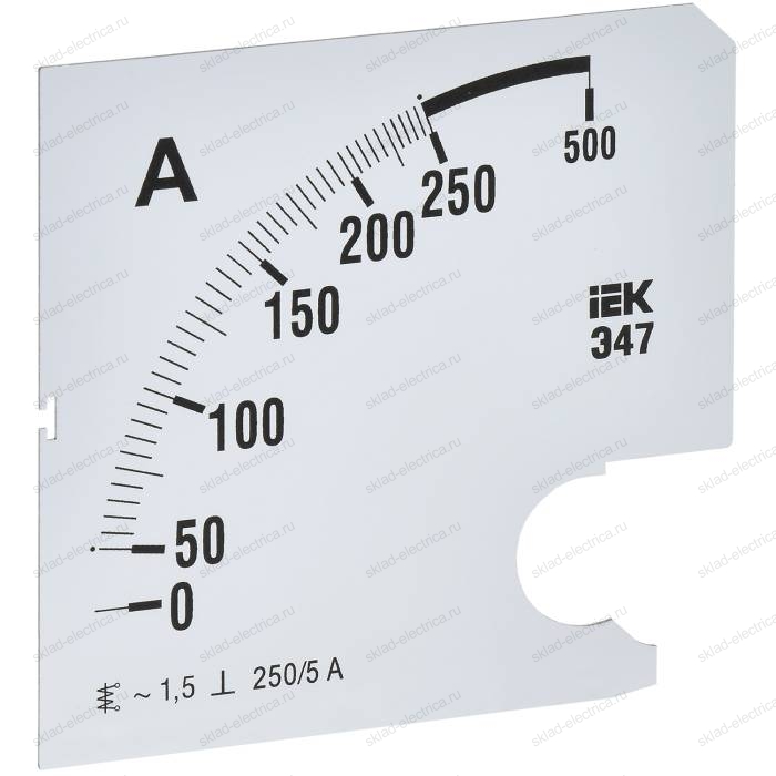 Шкала сменная для амперметра Э47 250/5А класс точности 1,5 96х96мм IEK