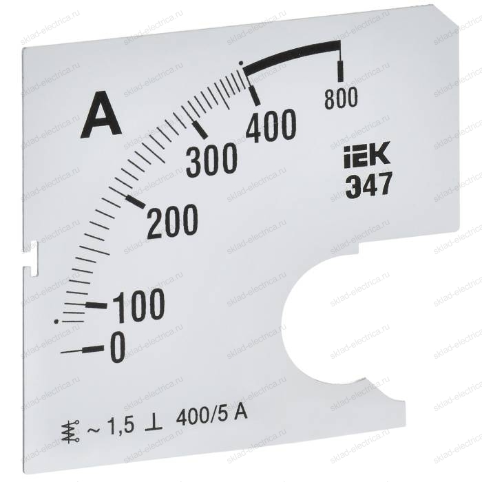 Шкала сменная для амперметра Э47 400/5А класс точности 1,5 72х72мм IEK