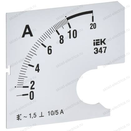 Шкала сменная для амперметра Э47 10/5А класс точности 1,5 72х72мм IEK