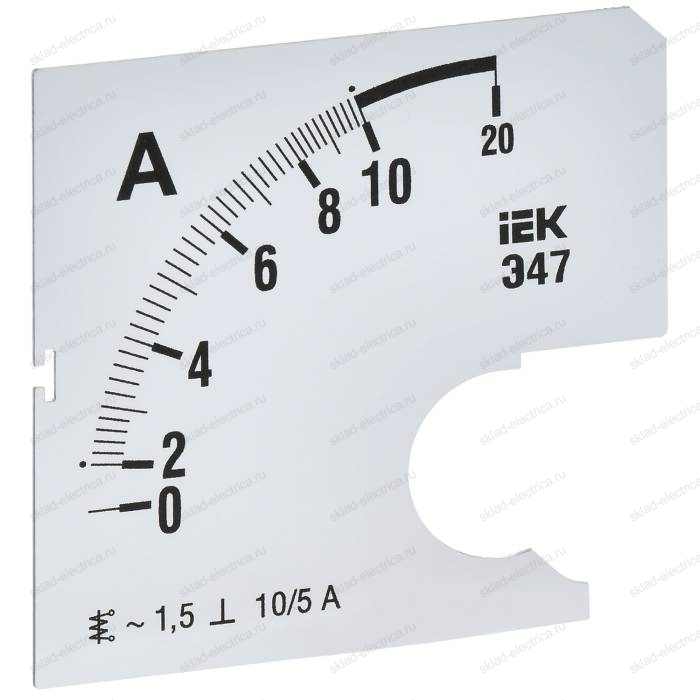 Шкала сменная для амперметра Э47 10/5А класс точности 1,5 72х72мм IEK