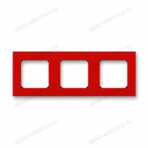 Рамка 3-ая (тройная), цвет Красный/Дымчатый черный, Levit