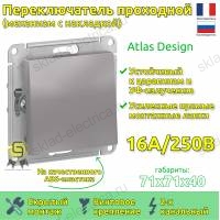 Выключатель одноклавишный проходной ATN000361 Schneider Electric Atlas Design алюминий