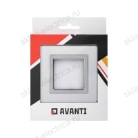 Рамка из алюминия, "Avanti", серая, 2 модуля