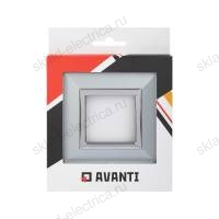 Рамка из металла, "Avanti", светло-серебристая, 2 модуля