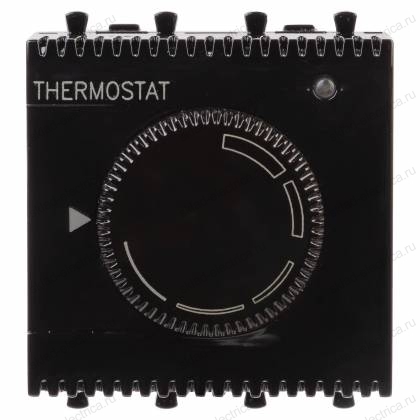 Термостат модульный для теплых полов, "Avanti", "Черный квадрат", 2 модуля