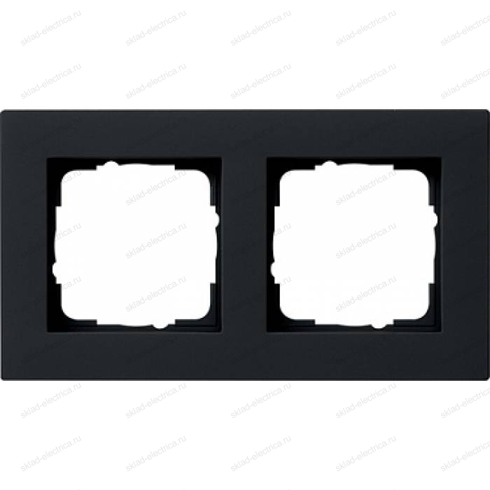 Рамка черная двойная 2-постовая (заподлицо) Gira E2