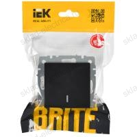 BRITE Выключатель 1-клавишный проходной с индикацией 10А ВС10-1-7-БрЧ черный IEK