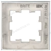 BRITE Рамка 1-местная РУ-1-2-Бр стекло маренго матовый IEK