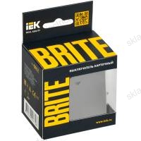 BRITE Выключатель карточный 30А ВС10-1-8-БрС сталь IEK