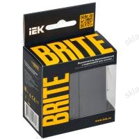 BRITE Выключатель 2-клавишный с индикацией для отелей 10А ВС10-2-9-БрГ графит IEK
