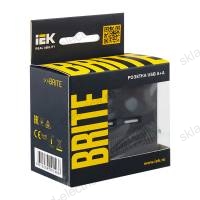BRITE Розетка USB A+A 5В 3,1А РЮ10-1-БрГ графит IEK